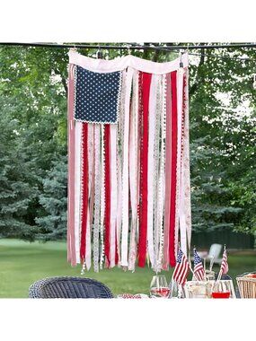 Patriotic 4th of July Decorations - 4x2.3 Ft American Flag Banner for Home Party
